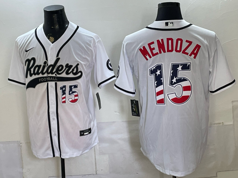 Men 2026 Oakland Raiders #15 Mendoza white Nike Limited NFL Jersey071600